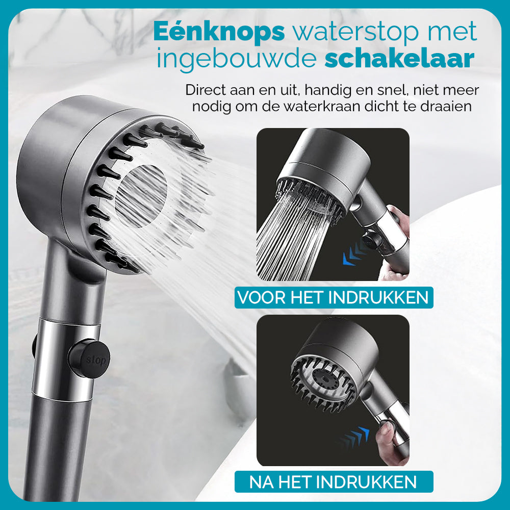 Waterbesparende douchekop met filter